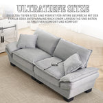 Double Sofa, Modern Feather Bed Simple Spacious, Light Grey