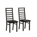 Metal Dining Chairs, High Back Armless, Steel Legs, PU Leather, Black