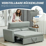 Sofa Bed 2-Seater Sleeping Function Adjustable Backrest Storage Velvet Look Light Grey
