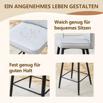 Bar Chair Set 2-Piece 101cm High Ergonomic Backrest - Light Grey PU