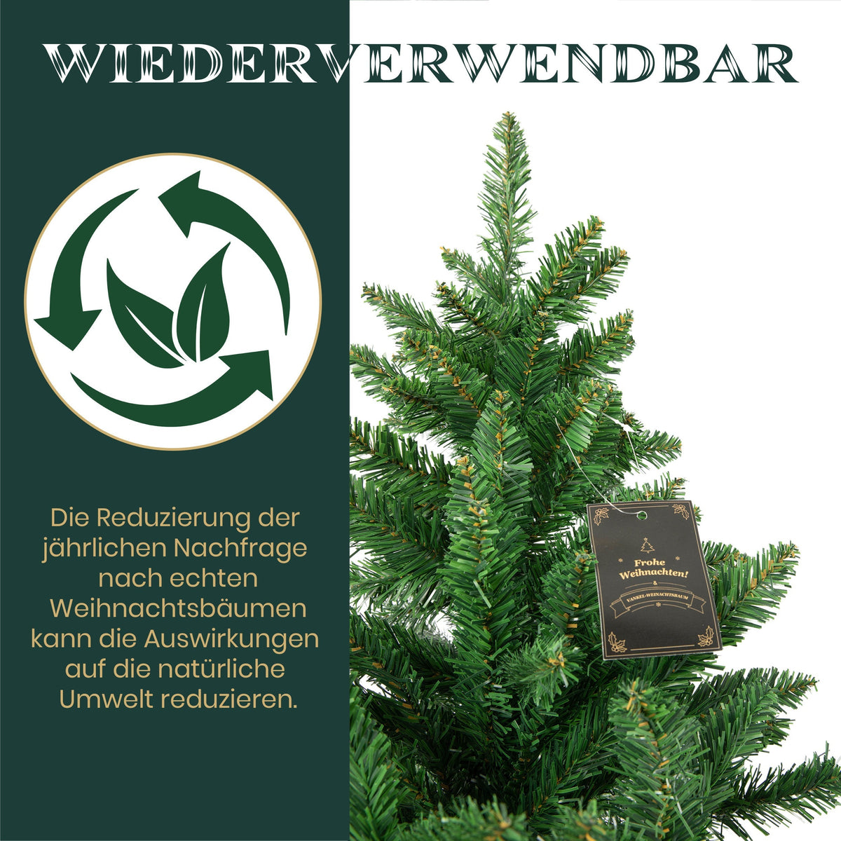 Artificial Christmas Tree 210cm 1400 Tips with Lights & Stand, PVC