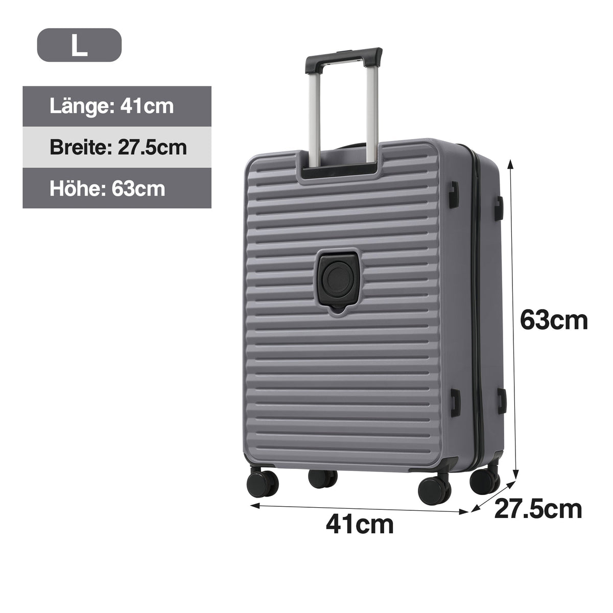 Three-piece Luggage Set - Front-opening, Cup Holders, TSA Lock, 360° Wheels, ABS Material