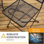 Garden Bistro Set, 3 Persons, 1 Table, 2 Folding Chairs, Metal Grey