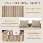Two-Seater Sofa - No Assembly Storage Pocket Drink Holder - Corduroy