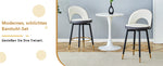 360° Swivel Bar Stool Set of 2 with Padded Seat and Open Back, Dark Grey and White PU Leather