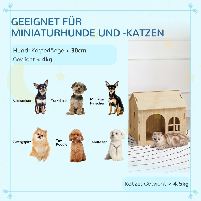 Indoor Dog/Cat House, Cute Design, MDF