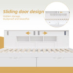 Child's Day Bed 90x190cm Multifunctional Drawers Shelf Cabinet Storage - White