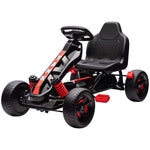 Go-kart Pedal Car for Kids with Brake and Non-slip Wheels, Metal Frame, Red