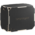 3-in-1 Plyo Box with Handle Openings and 3 Jump Heights, Wood, Black