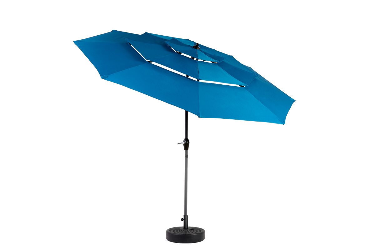Outdoor Umbrella, 14.8 Ft Double Sided Rectangular Large with Crank, Blue