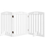 Dog Gate 3-Piece Set Foldable Freestanding 155x61cm, White