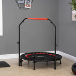 Mini Trampoline, LCD Monitor, 4-Way Adjustable Handlebar, Black/Blue