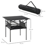 Camping Table Foldable Portable Lightweight Mesh Bag, Aluminum Black