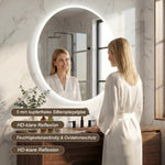 Round LED Bathroom Mirror 80 cm - Anti-Fog Dimmable HD Silver Glass