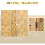 Room Divider/Screen, 3-Panel Foldable Privacy Screen 120x170cm, Bamboo Natural Finish