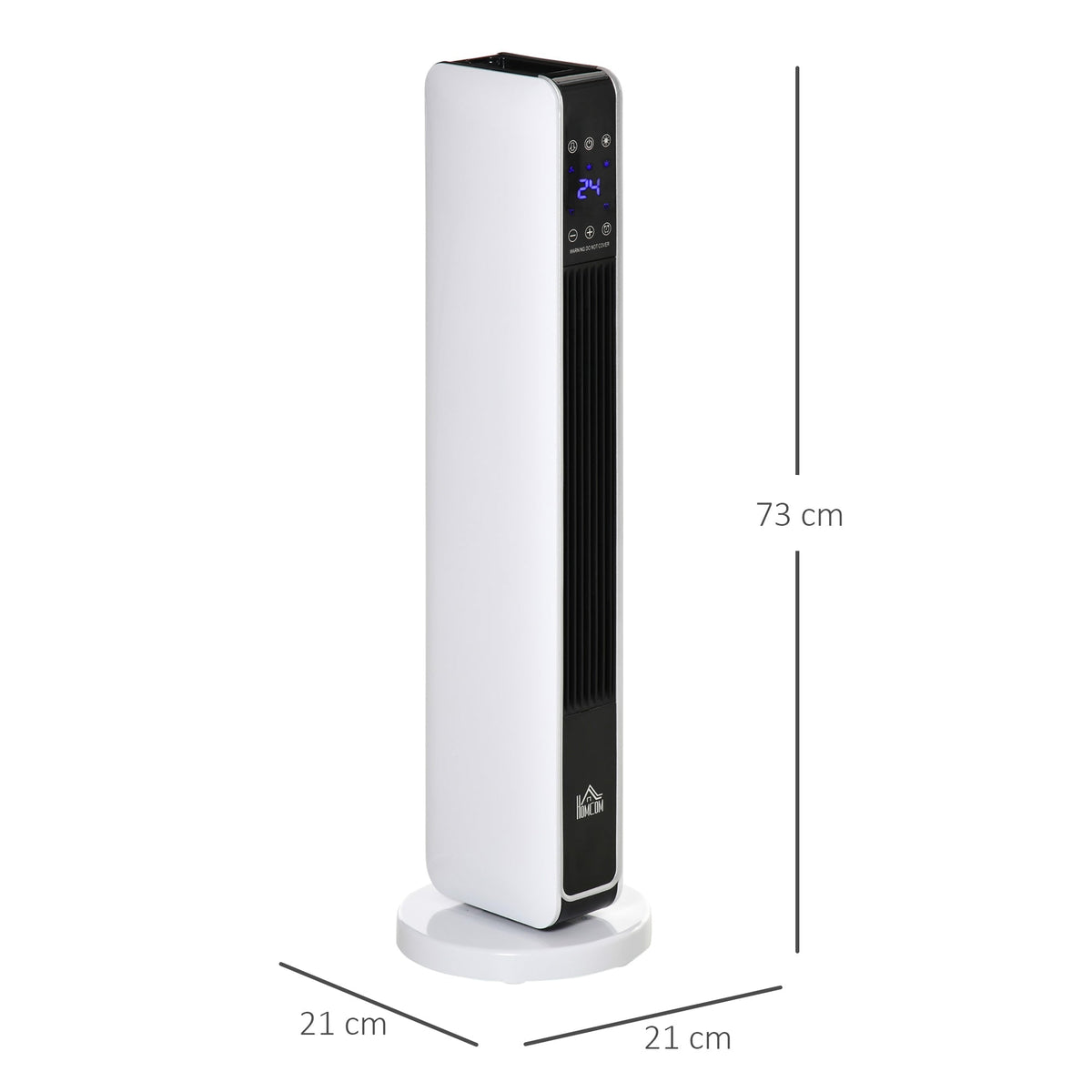 Fan Heater, 2200W Electric with Remote Control, White Black ABS PA