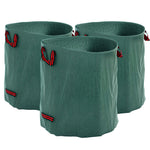 Garden Bag 3x272L Waterproof with Handles, Leaf, UV Protection, Wood