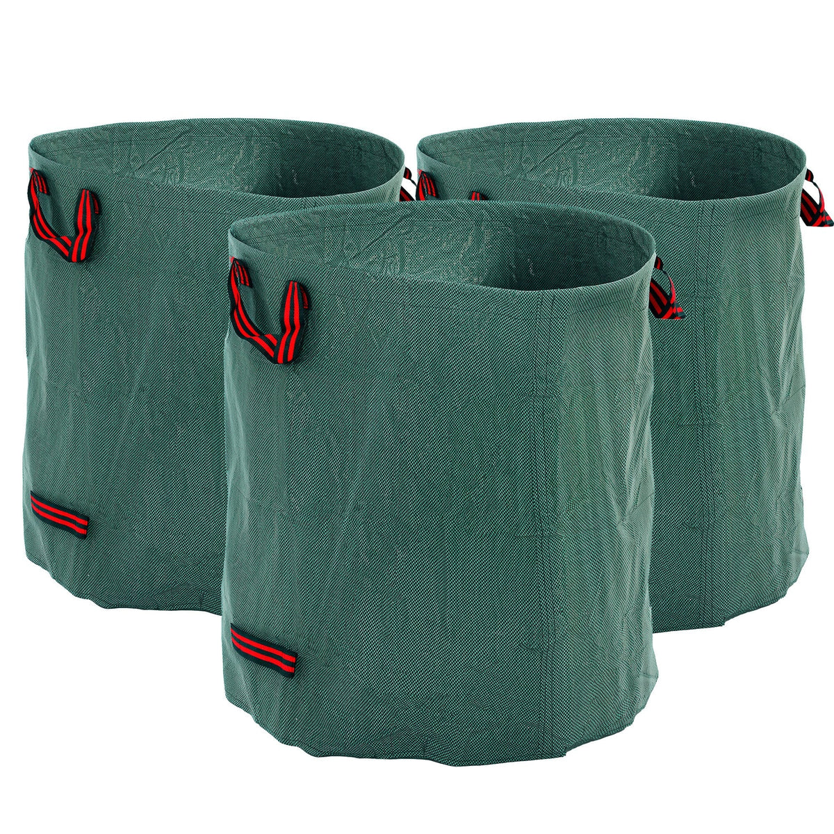Garden Bag 3x272L Waterproof with Handles, Leaf, UV Protection, Wood