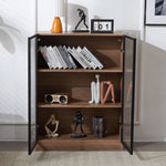 Glass Display Cabinet Collector's Stand LED Light 3-Tier Shelves Natural