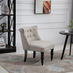 Relaxing Chair, Upholstered Vintage, Linen Beige Black