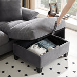 U-Shaped Sofa 4-Seater Oversized Storage USB Cup Holders - Corduroy