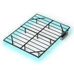 Floating Metal Bed with LED Lighting, 160x200 cm, Black
