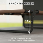 Elevated Dog Bed, Foldable Outdoor Mesh Lounger, Coffee Oxford