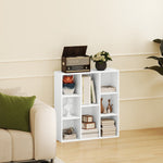 Bookcase, 8-Tier Standing Storage Shelf, White
