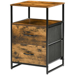 Chest of Drawers, Fabric Drawers Industrial Style, Rustic Brown