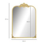 Wall Mirror Baroque Style Decorative Metal Frame 60x87cm, Gold