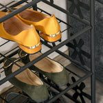 Small Shoe Rack/Plant Stand 4 Tiers Space-Saving Metal Black