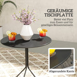 Folding Garden Table, Round Ø60 x 71 cm, Weatherproof Steel, Black