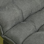Floor Chair/Sofa, Adjustable Backrest Swivel Recliner Cushion, Grey Microfiber