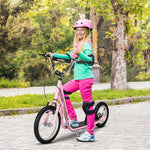 Children's Scooter, Pneumatic Tires, 16 Inch, Handbrake, Pink