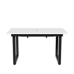 Extendable Dining Table 140/180cm Rectangular Industrial Style MDF White/Black
