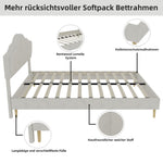 Modern Minimalist Soft Bed, Comfortable Headboard, 160x200CM, Beige