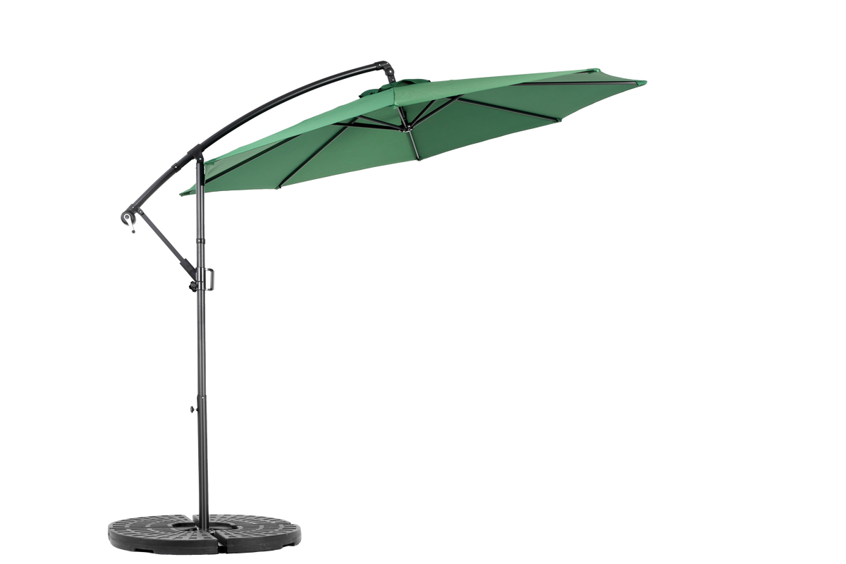 14.8 Ft Double Sided Outdoor Umbrella, Rectangular Large with Crank, Dark Green