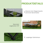 Camp Bed, with Bag & Cup Holder, 120 kg, Black