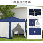 Gazebo Hexagonal 4x3m Water-Repellent Stable Winterproof Blue
