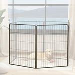 Extension Dog Fence Panels, 80 x 100 cm Steel Puppy Fence, Black