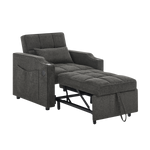 3-in-1 Sofa Bed Slide-to-Transform USB Charging - Gray