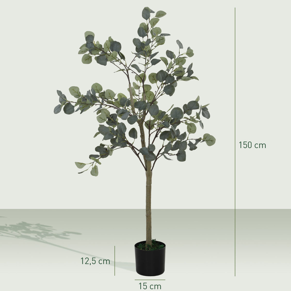 Artificial Eucalyptus Tree, Large 150 cm, Cement