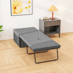 Folding Bed, 8cm Foam Mattress, 120 kg Capacity, Grey Metal