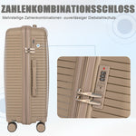 3-Piece Luggage Set 20"/24"/28" PP Spinner with Combination Lock - Champagne