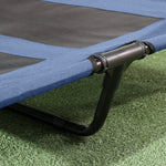 Dog Bed with Canopy, Foldable Elevated, Blue + Black