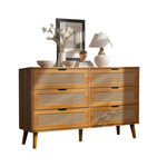 Chest of drawers 6 drawers with metal handles made of wood