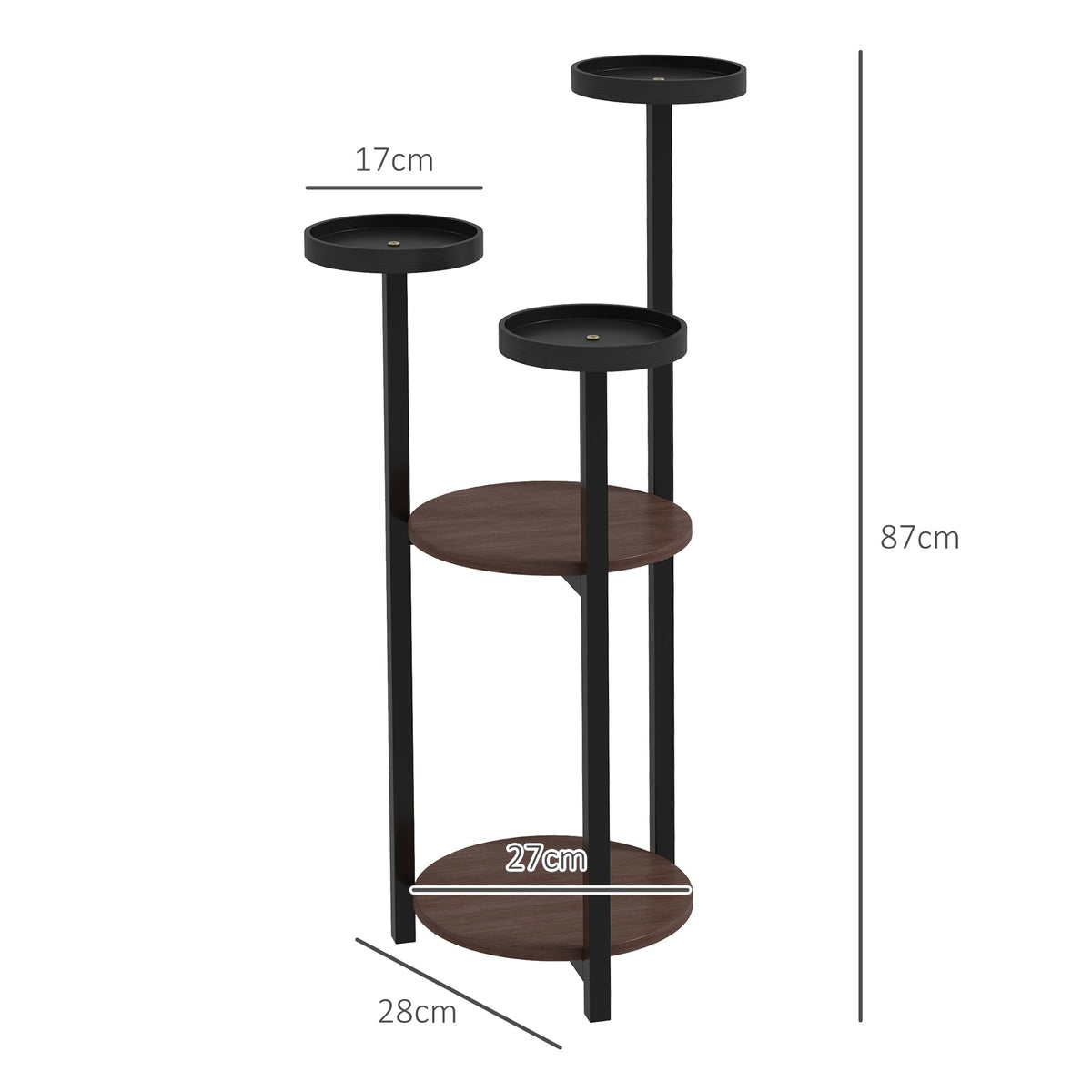 Plant Stand, 5 Levels, Wooden, Brown