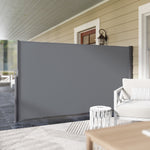 Side Awning Extendable Opaque Privacy Screen, 300x180cm, Dark Gray