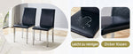 Minimalist Dining Chairs Set of 2, Ergonomic PU Leather and Metal, Black and Silver