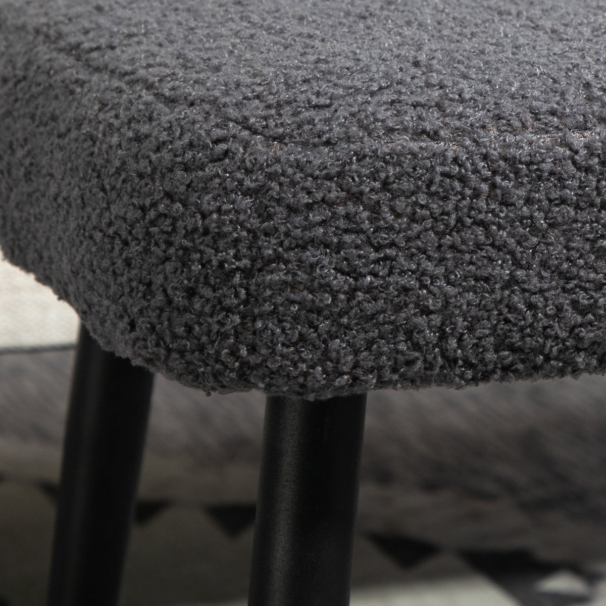 Footstool Square, Living Room & Bedroom, Dark Grey Cashmere Effect
